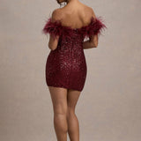 Varel | Abito con paillettes e piume