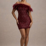 Varel | Abito con paillettes e piume