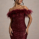 Varel | Abito con paillettes e piume