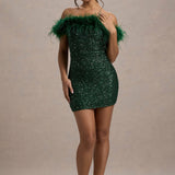 Varel | Abito con paillettes e piume