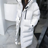 Donna - Cappotto lungo imbottito con cappuccio - Caldo e alla moda