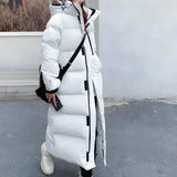 Donna - Cappotto lungo imbottito con cappuccio - Caldo e alla moda