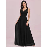 Abito Maxi Elegante con Scollo a V – Stile Femminile Senza Tempo