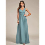 Abito Maxi Elegante con Scollo a V – Stile Femminile Senza Tempo