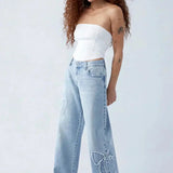 Jeans wide-leg donna | Toppe a cuore & caduta wide-leg che valorizza la figura