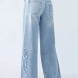 Jeans wide-leg donna | Toppe a cuore & caduta wide-leg che valorizza la figura