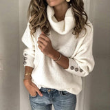 Donna - Pullover leggero a collo alto - Stile accogliente