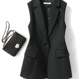 Abito Blazer Scollo a Revers per Donne – Senza Maniche, Adatto per Lavoro e Occasioni Speciali