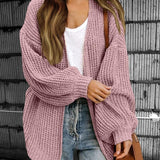 Donna - Cardigan a maglia grossa aperto sul davanti - Stile oversize