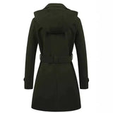 Donna - Cappotto con cappuccio dal taglio sartoriale - Vita con cintura
