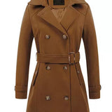 Donna - Cappotto con cappuccio dal taglio sartoriale - Vita con cintura