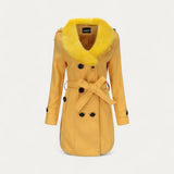 Donna - Trench doppiopetto con pelliccia sintetica