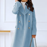 Donna - Cappotto lungo doppiopetto - Stile invernale