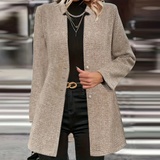 Donna - Cappotto lungo a spina di pesce - Stile sartoriale