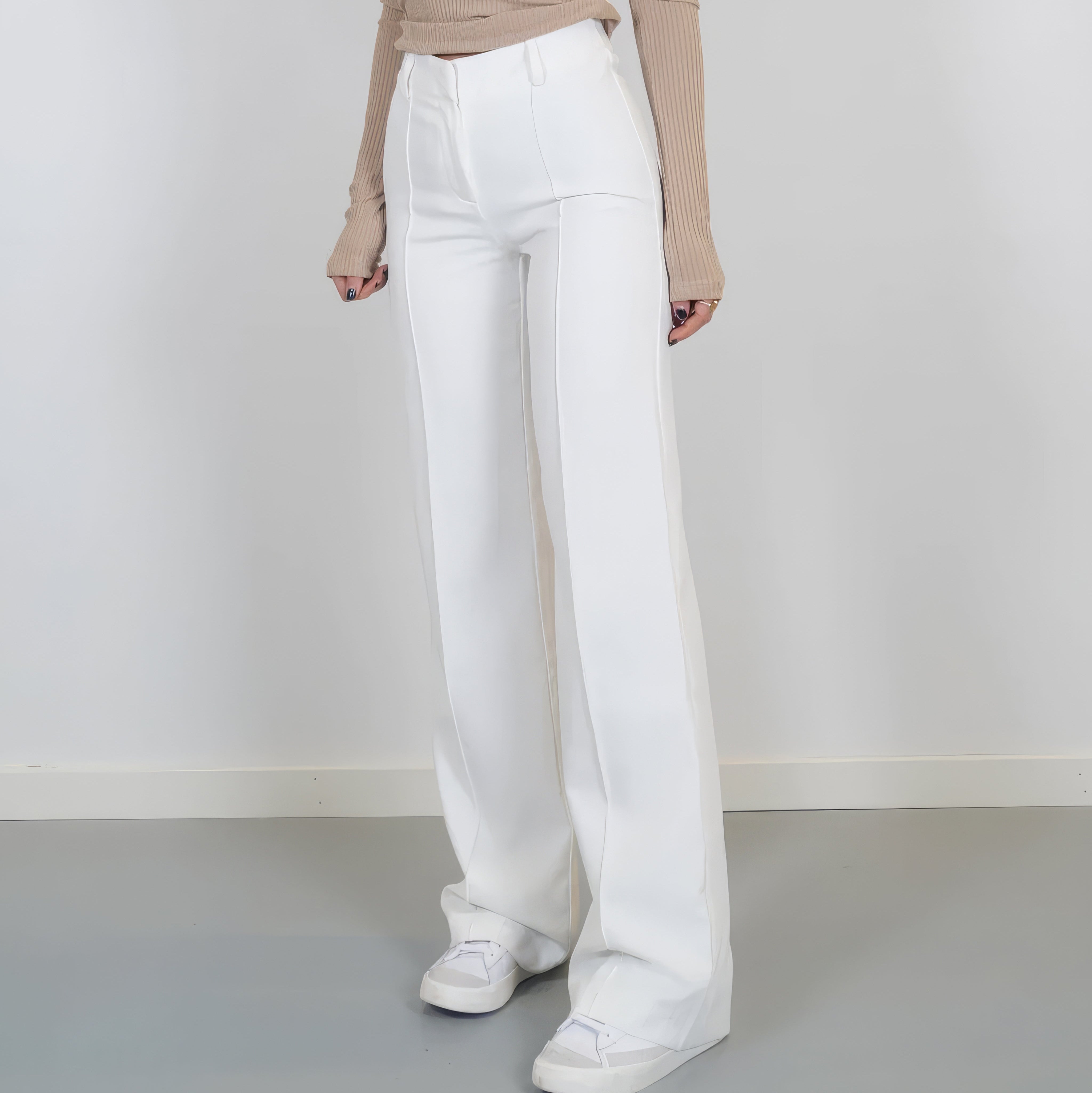 Donna - Pantaloni a vita alta a gamba dritta - Sartoriali