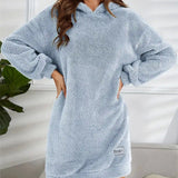 Donna - Vestito con cappuccio in morbido pile - vestibilità oversize