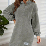 Donna - Vestito con cappuccio in morbido pile - vestibilità oversize