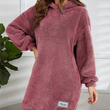Donna - Vestito con cappuccio in morbido pile - vestibilità oversize