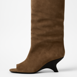 Donna - Stivali al ginocchio con zeppa - Stile slouchy