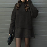 Donna - Set maglia e gonna - Mini a maniche lunghe