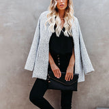Donna - Cappotto lungo grigio chiaro - Stile casual