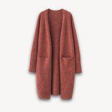 Donna - Cappotto cardigan lungo - Stile maglia accogliente