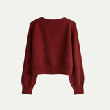 Donna - Cardigan con scollo a V e bottoni - Stile maglia asimmetrica