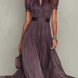 Abito maxi in chiffon da donna – Stile vintage ed eleganza fluida