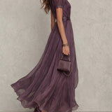 Abito maxi in chiffon da donna – Stile vintage ed eleganza fluida
