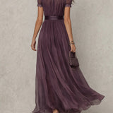 Abito maxi in chiffon da donna – Stile vintage ed eleganza fluida