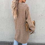 Gilet lungo casual in maglia da donna