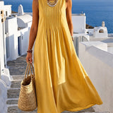 Abito donna ampio casual con collo rotondo