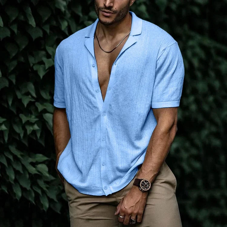 Camicia da uomo in lino leggera e traspirante