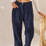 Donna - Pantaloni in corda - Morbido misto cotone - Vestibilità elegante e confortevole