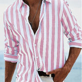 Camicia elegante a righe da uomo – Manica lunga stile casual e moderno