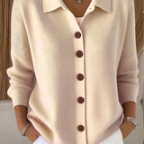 Cardigan da donna con bottoni in maglia e collo morbido