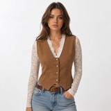 Gilet sartoriale da donna – strato aderente con scollo a V per un look smart casual