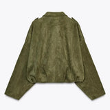 Donna - Giacca oversize in pelle scamosciata