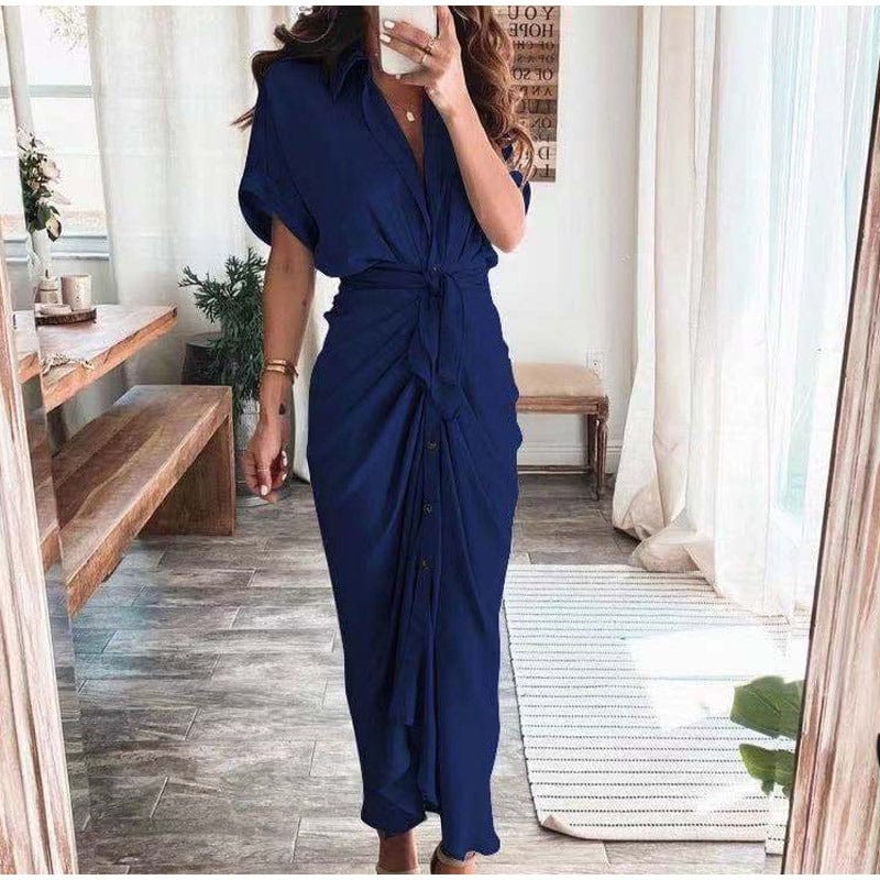 Abito A-line da Donna – Adatto per Casual e Lavoro, Con Bottoni e Zip