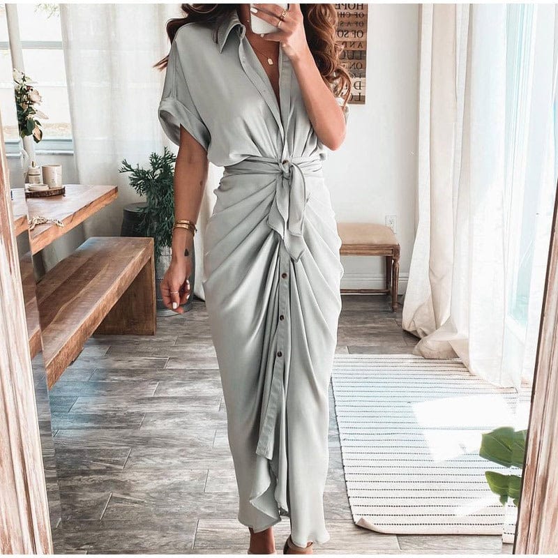 Abito A-line da Donna – Adatto per Casual e Lavoro, Con Bottoni e Zip