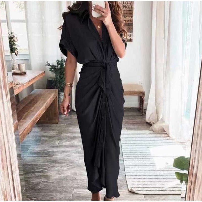 Abito A-line da Donna – Adatto per Casual e Lavoro, Con Bottoni e Zip