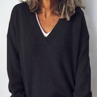 Donna - Maglia con scollo a V - Vestibilità oversize