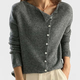 Maglione in maglia da donna con bottoni sul davanti – Capo leggero e comodo a maniche lunghe per l’autunno