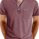 Varel | T-shirt elegante con colletto rotondo e tasca