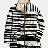 Monica™ | Giacca trapuntata a righe nero e bianco