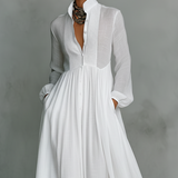Abito maxi da donna con bottoni frontali - Morbido ed elegante