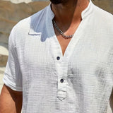 Varel | Camicia estiva elegante con colletto alto