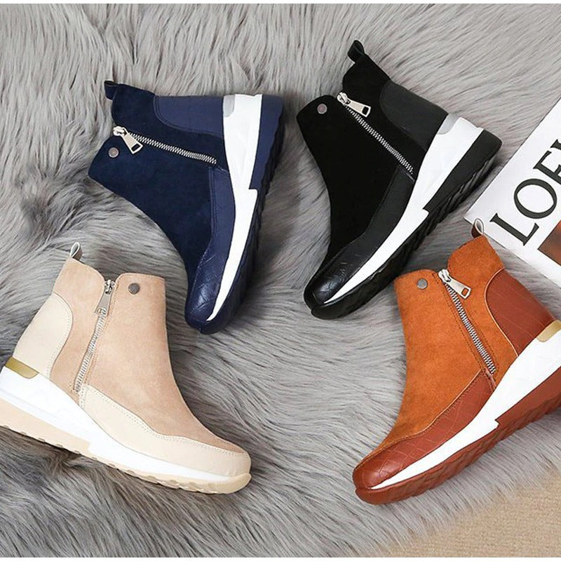 Stivaletti Impermeabili da Donna – Casual, Adatti per Primavera e Autunno, Con Cerniera e Vestibilità Confortevole