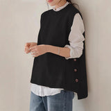 Gilet Donna in Maglia Senza Maniche – Stile Vintage Morbido da Sovrapporre