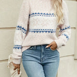 Maglione da donna in maglia Fair Isle – Pullover morbido fantasia per vestirsi comodamente in inverno
